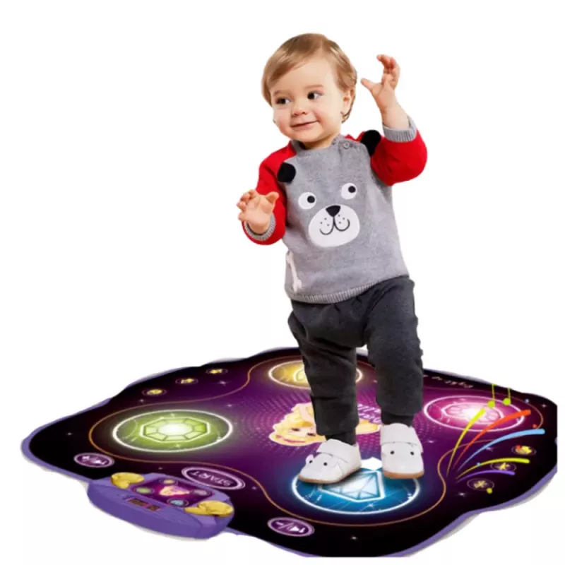 LEAN TOYS Interaktyvus Muzikinis Šokių Kilimėlis Vaikams su Bluetooth 9 Žaidimų Lygiais
