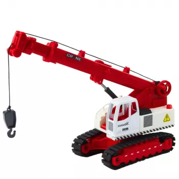 LEAN TOYS Crawler Crane su besisukančia kabina, šviesomis, garsu, metaliniu kabliu – 1:14 mastelio RC statybinė transporto priemonė