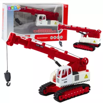 LEAN TOYS Crawler Crane su besisukančia kabina, šviesomis, garsu, metaliniu kabliu – 1:14 mastelio RC statybinė transporto priemonė