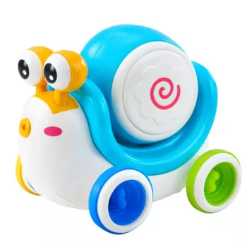 LEAN TOYS Interactive Snail Riding Drum Musical Educational Blue