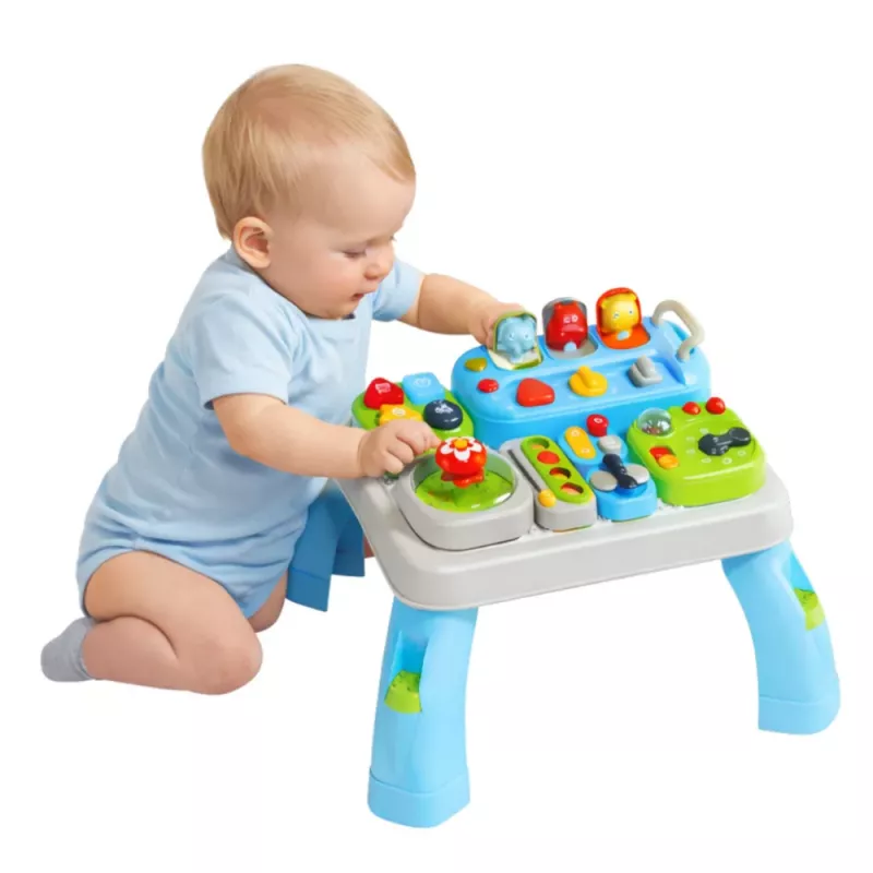 LEAN TOYS Interaktyvus edukacinis staliukas mažyliams su garso moduliais