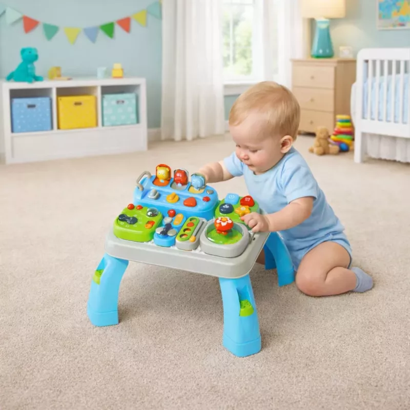 LEAN TOYS Interaktyvus edukacinis staliukas mažyliams su garso moduliais