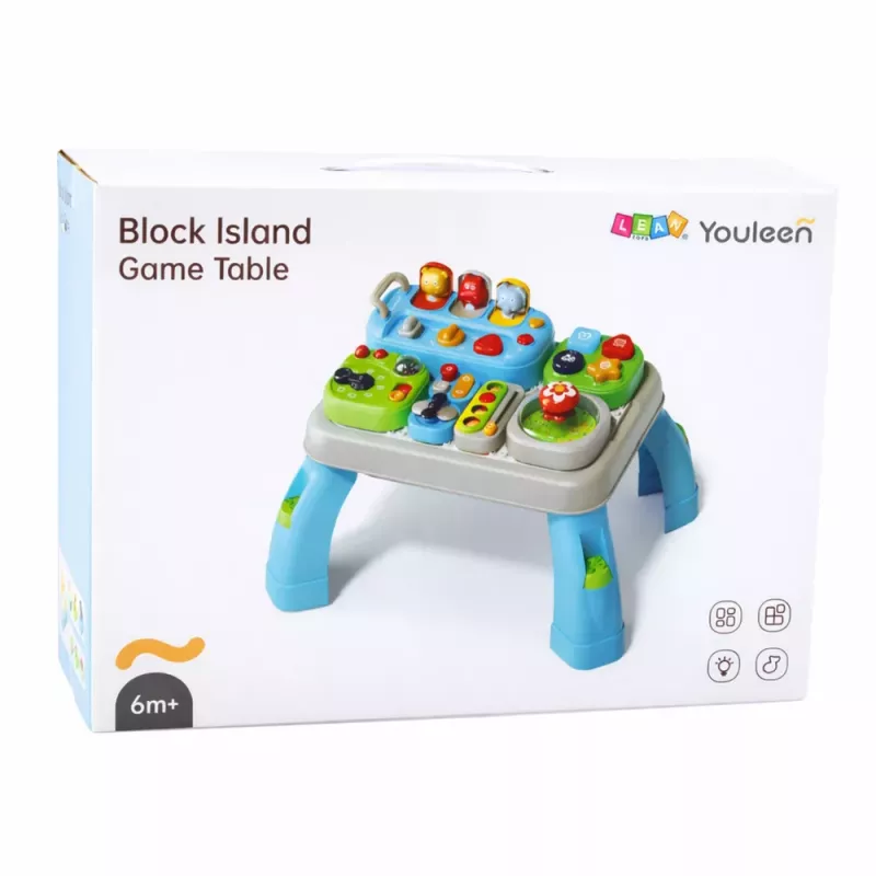 LEAN TOYS Interaktyvus edukacinis staliukas mažyliams su garso moduliais