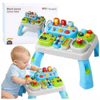 LEAN TOYS Interaktyvus edukacinis staliukas mažyliams su garso moduliais