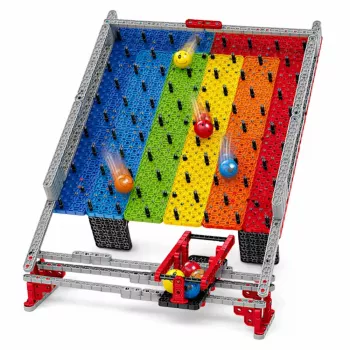 LEAN TOYS Rainbow Board Blocks Ball Track Slide Ball Catching Game 477 pcs.