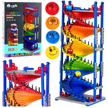 LEAN TOYS Educational Construction Blocks Slide Track For Balls Colorful 550 pcs.