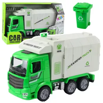 LEAN TOYS Garbage Truck City Lights Sounds Green