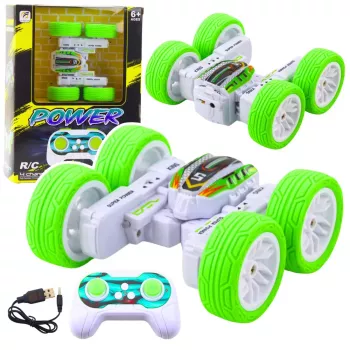 LEAN TOYS nuotoliniu valdymu akrobatinis visureigis 360° žalias 1:32