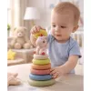 LEAN TOYS Minkštas sensorinis piramidės vienaragis iš gumos ECO spalvotas