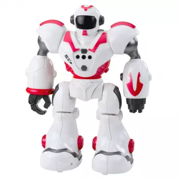 LEAN TOYS Interaktyvus nuotoliniu valdymu valdomas robotas su 16 funkcijų, šviesomis, garsais, rožinis