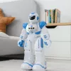 LEAN TOYS nuotolinio valdymo edukacinis robotas RC kalbantis šokantis su šviesomis ir garsais mėlynas