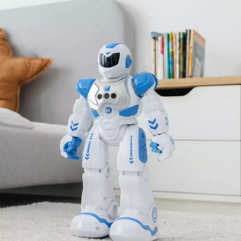 LEAN TOYS nuotolinio valdymo edukacinis robotas RC kalbantis šokantis su šviesomis ir garsais mėlynas