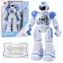 LEAN TOYS nuotolinio valdymo edukacinis robotas RC kalbantis šokantis su šviesomis ir garsais mėlynas