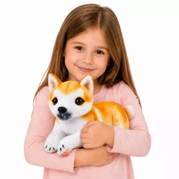 LEAN TOYS Plush Shiba Inu Dog Cuddly Toy Plush Toy Soft Dog 25 cm