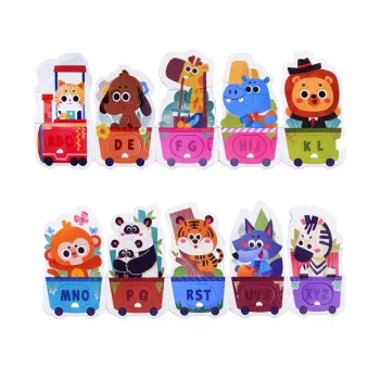 LEAN TOYS Educational Puzzle For Toddlers Alphabet Train With Animals 40 pcs.