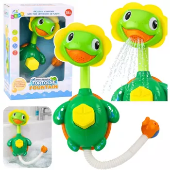 LEAN TOYS Voniai Skirta Vėžliuko Formos Vonios Žaislas su Žuvies Fontanu, Dušu ir Siurbtukais