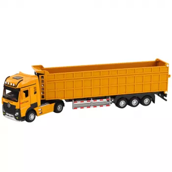 LEAN TOYS Truck Dumper Metal Cab Lights Sounds Drive Yellow