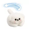 LEAN TOYS Plush White Dog with Wagging Tail and Squeaking Sounds Keychain 9 cm