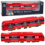 LEAN TOYS Metro Train City Express su atsidarančiomis durimis, šviesomis ir garsu – raudonas
