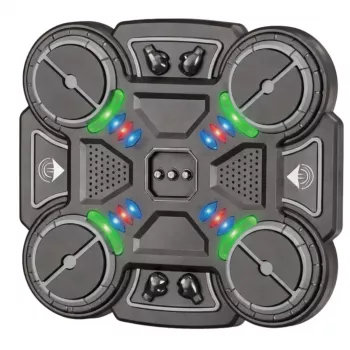 LEAN TOYS Interaktyvus muzikinis bokso skydas su LED šviesomis 3 lygiai Juodas