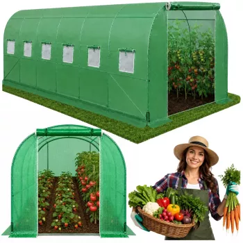 LEAN Polytunnel Garden Greenhouse for Vegetables PRO Frame 25 mm 8 x 3 x 2 m 24 m²