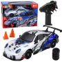 LEAN TOYS nuotoliniu valdymu driftinis automobilis RC su keičiamais ratukais 4WD mėlynas 1:24