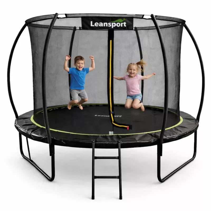 LEAN Sport Garden Trampoline with Inner Net Black and Green 305CM 10FT