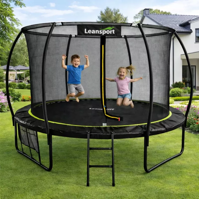 LEAN Sport Garden Trampoline with Inner Net Black and Green 305CM 10FT