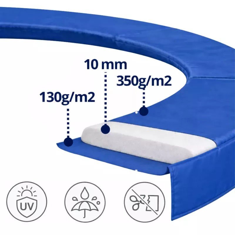 Lean Spring Pad for Trampoline Blue 244-252 cm 8 ft