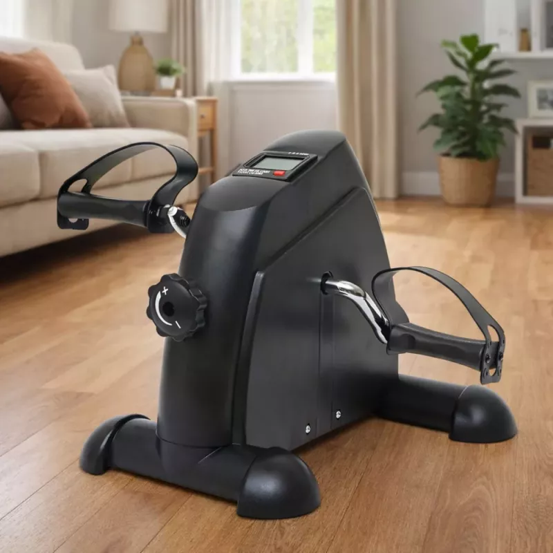 LEAN Mini Dviračio Treniruoklis Rotor Reabilitacija 2 in 1 LCD Ekranas Juodas