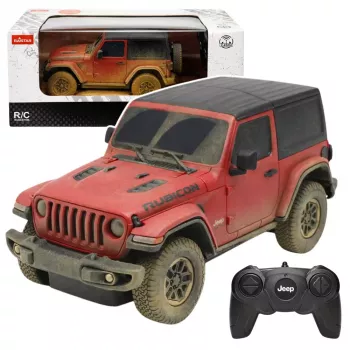 JEEP Wrangler Rubicon-Muddy nuotoliniu valdymu automobilis RC raudonas Rastar 1:24