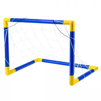 LEAN TOYS Sportinis rinkinys futbolui, vartai, kamuolys, pompa 62x40cm