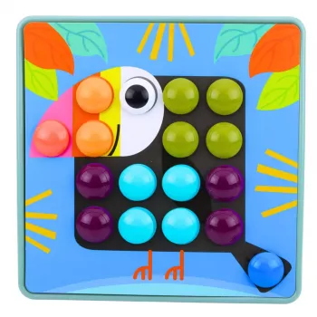 LEAN TOYS Kūrybinis geometrinis mozaikinis dėlionė „Grybukai“ 53 vnt.
