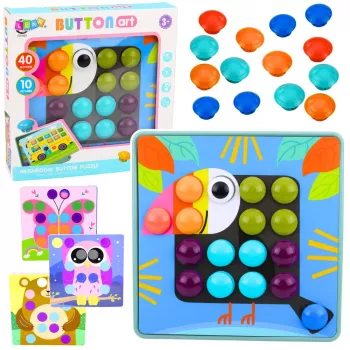 LEAN TOYS Kūrybinis geometrinis mozaikinis dėlionė „Grybukai“ 53 vnt.