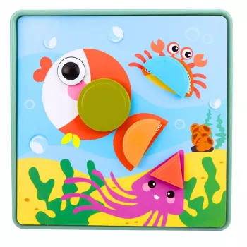 LEAN TOYS Kūrybinis geometrinis mozaikos dėlionės edukacinis žaidimas 35 vnt.