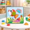 LEAN TOYS Kūrybinis geometrinis mozaikos dėlionės edukacinis žaidimas 35 vnt.