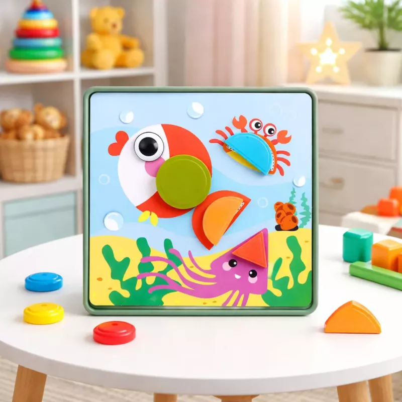 LEAN TOYS Kūrybinis geometrinis mozaikos dėlionės edukacinis žaidimas 35 vnt.