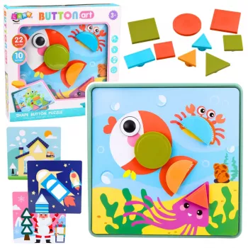 LEAN TOYS Kūrybinis geometrinis mozaikos dėlionės edukacinis žaidimas 35 vnt.