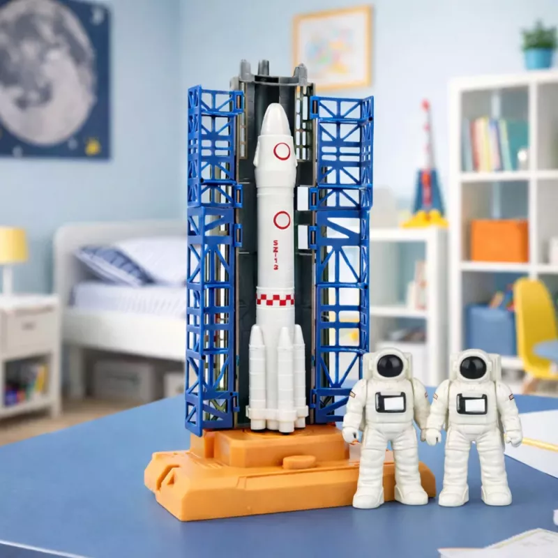 LEAN TOYS Space Set Cosmonauts Launch Tower Rocket Shuttle Building Blocks 300 Pieces