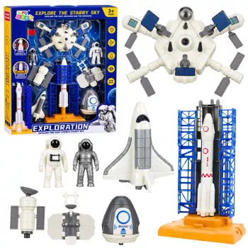 LEAN TOYS Space Station Rocket Shuttle Satellites Cosmonauts Lights