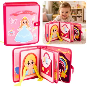 LEAN TOYS 3D Felt Princess Pink Sensory Educational Book
