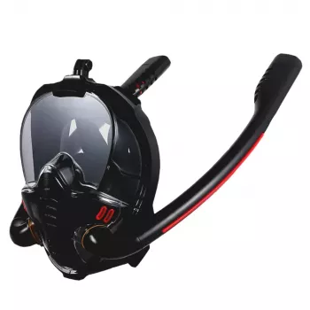 LEAN TOYS Full Face AntiFog DryTop Snorkeling Diving Mask Black L/XL