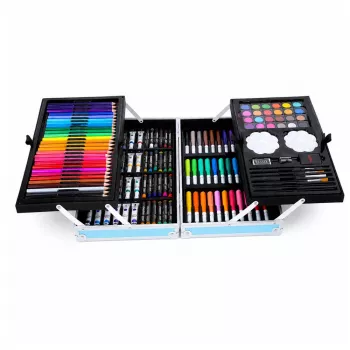 LEAN Art Set for Children Unicorn Blue Suitcase 150 pcs.