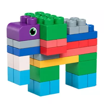 LEAN TOYS Minkšti sensoriniai konstravimo blokeliai maišelyje vaikams, spalvingi, 30 vnt.