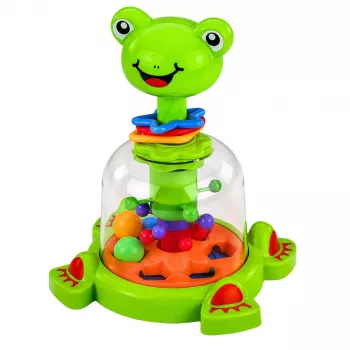 LEAN TOYS Interactive Frog Spinner su besisukančiais kamuoliukais kūdikiams