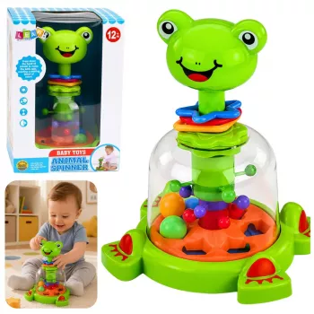 LEAN TOYS Interactive Frog Spinner su besisukančiais kamuoliukais kūdikiams