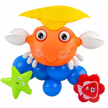 LEAN TOYS Crab Bath Set Fountain Interactive Toy with Suction Cups
