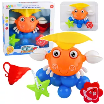 LEAN TOYS Crab Bath Set Fountain Interactive Toy with Suction Cups