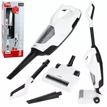 LEAN TOYS Vaikiškas dulkių siurblys 2-in-1 vertikalus ir nešiojamas su siurbimo funkcija ir garsais