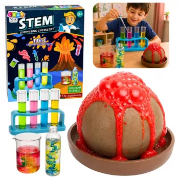 LEAN TOYS Little Chemist's 14-in-1 Experimental Educational Kit Volcano Experiments